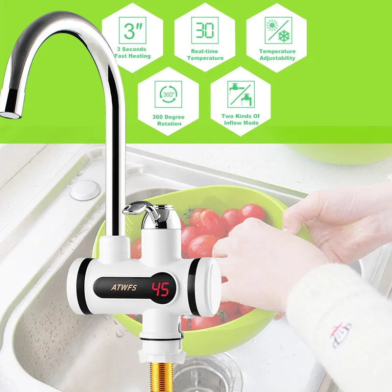 Instant Electric Water Heater Tap With LED Temperature Display Trustify
