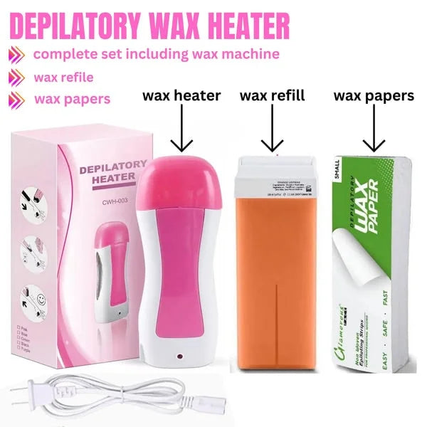 3 In 1 Wax Depilatory Refill Machine With Roller Wax Avuke Goods