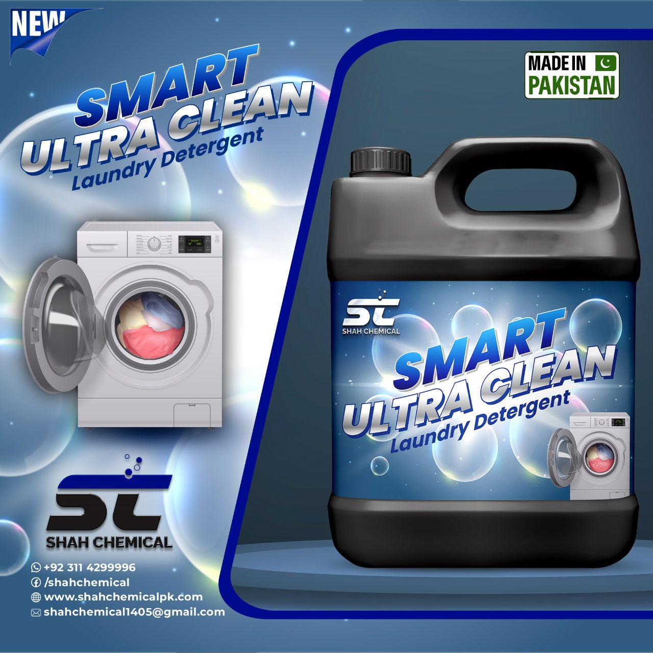 Smart Ultra Clean Laundry Liquid Detergent - 4 litre SHAH CHEMICALS