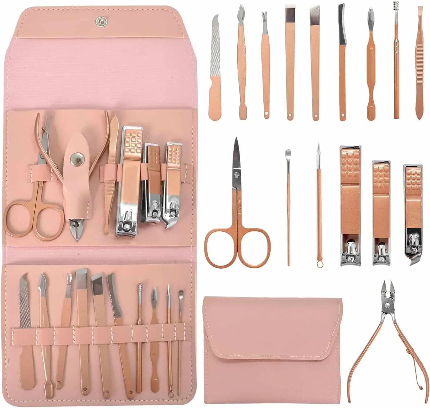 Manicure Pedicure Grooming Kit, Stainless Steel set, Nail cutter set, Nails Care, Clipper, Nails tool Set, Professional Spa kit, Nipper, 16pcs set Shopcify