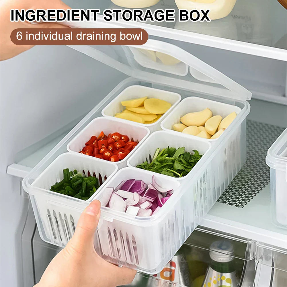 6-Grids Refrigerator Storage Box shopping Light PK