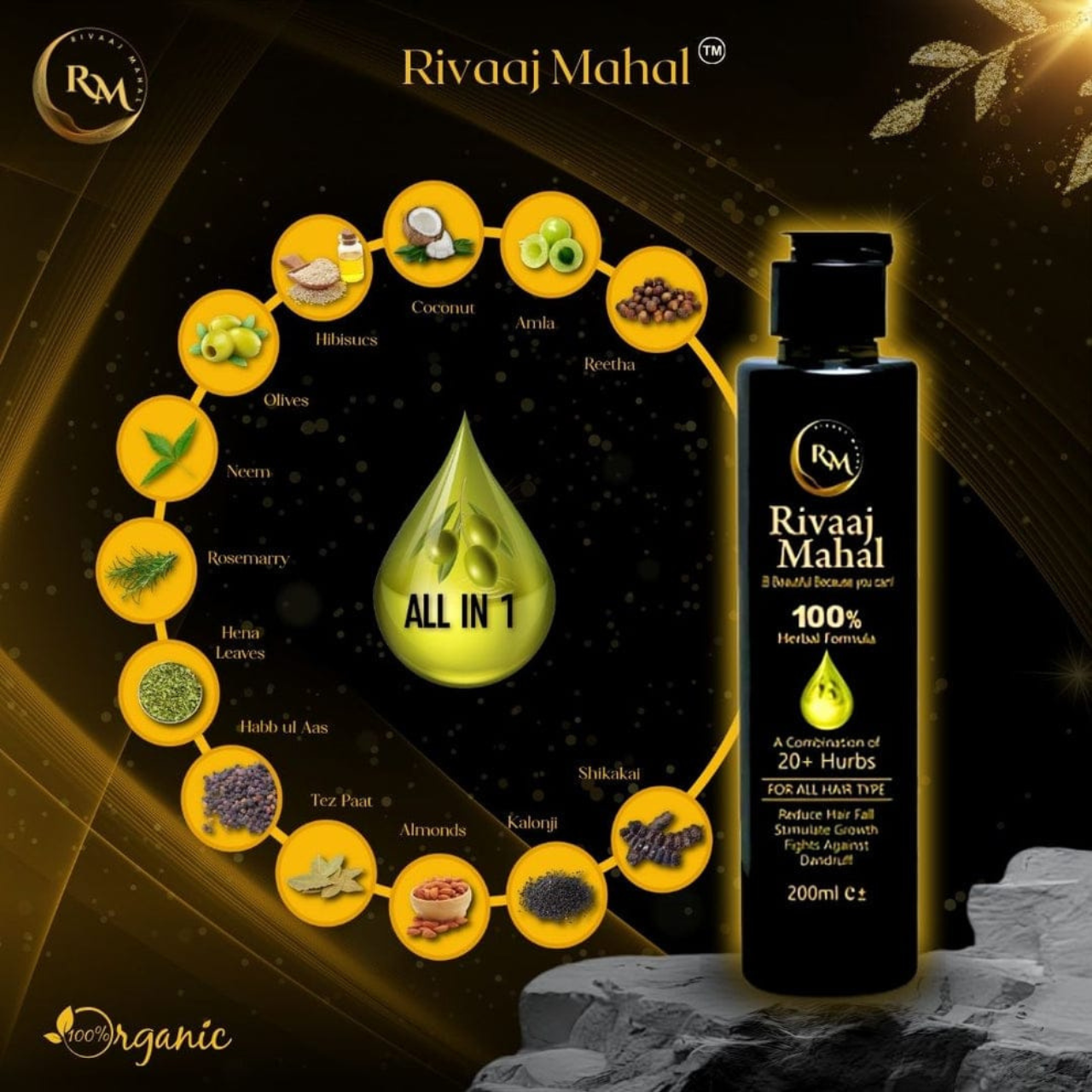 Rivaaj Mahal Hair Oil – 100% Herbal Formula Zayrova