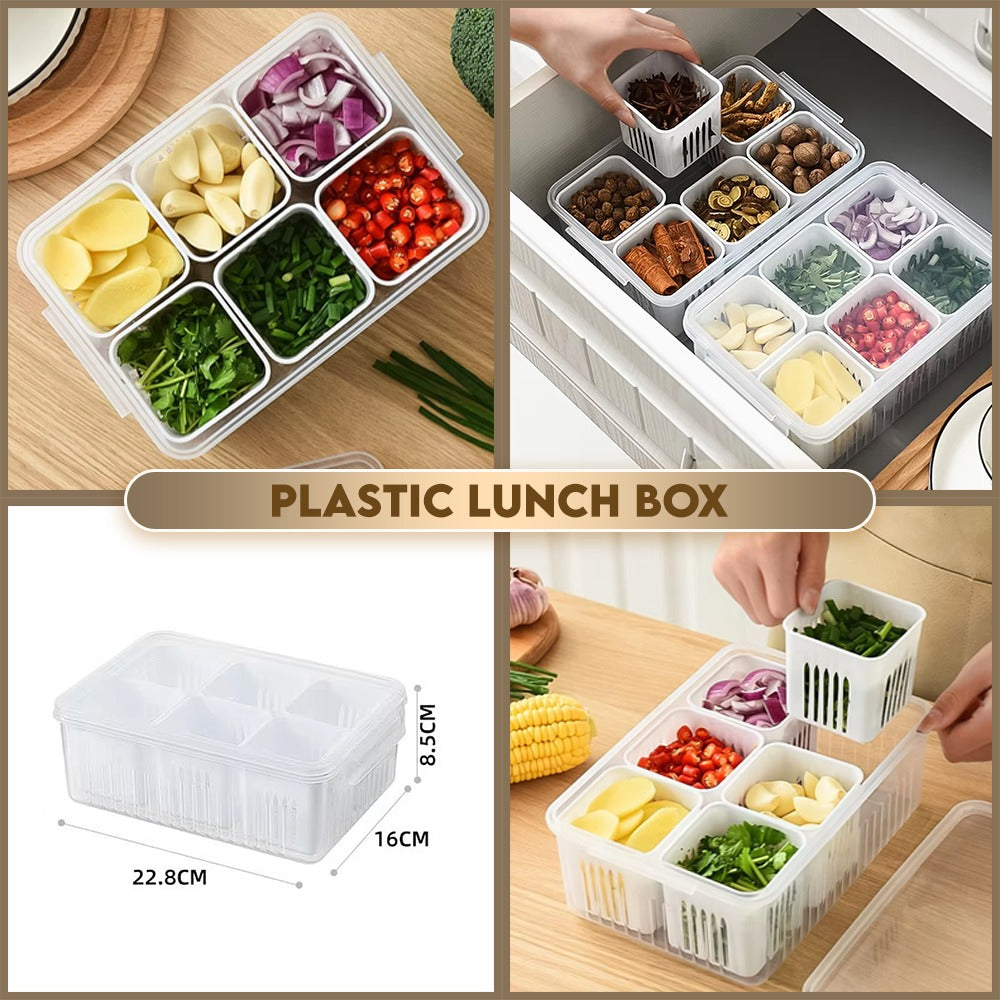 6-Grids Refrigerator Storage Box shopping Light PK