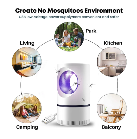 Electric Mosquito Trap Blue Light Mosquito Killer Lamp With USB Power Suction Fan No Zapper Child Safe self