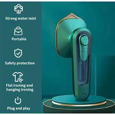Mini Steam Iron with comfortable handle and green color Aram ka bazar