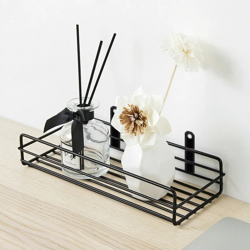 wall mounted multipurpose shelf with adhesive tapes by Metallics Home Metallics-Home